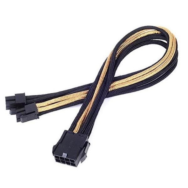 Dynamicfunction 8 Pin 300 mm Power Cable Extender - Black with Gold DY688811